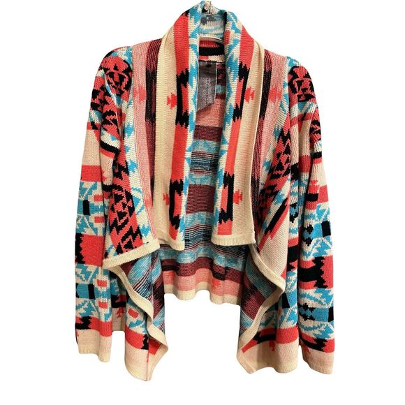 MOON  COLLECTION Cardigan Aztec Tribal Native Womens Sz M - Picture 3 of 9